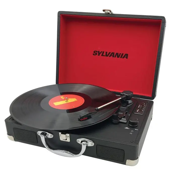 Sylvania Bluetooth Retro Turntable With Stand & Fm Radio 2