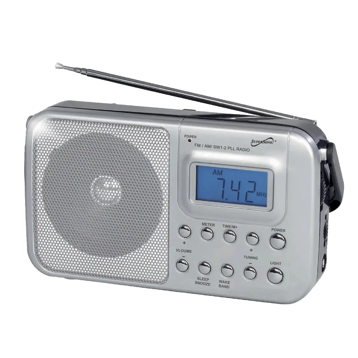 Supersonic Sc-1091 4-Band Am/Fm/Sw1-2 Pll Radio With Alarm Clock 1