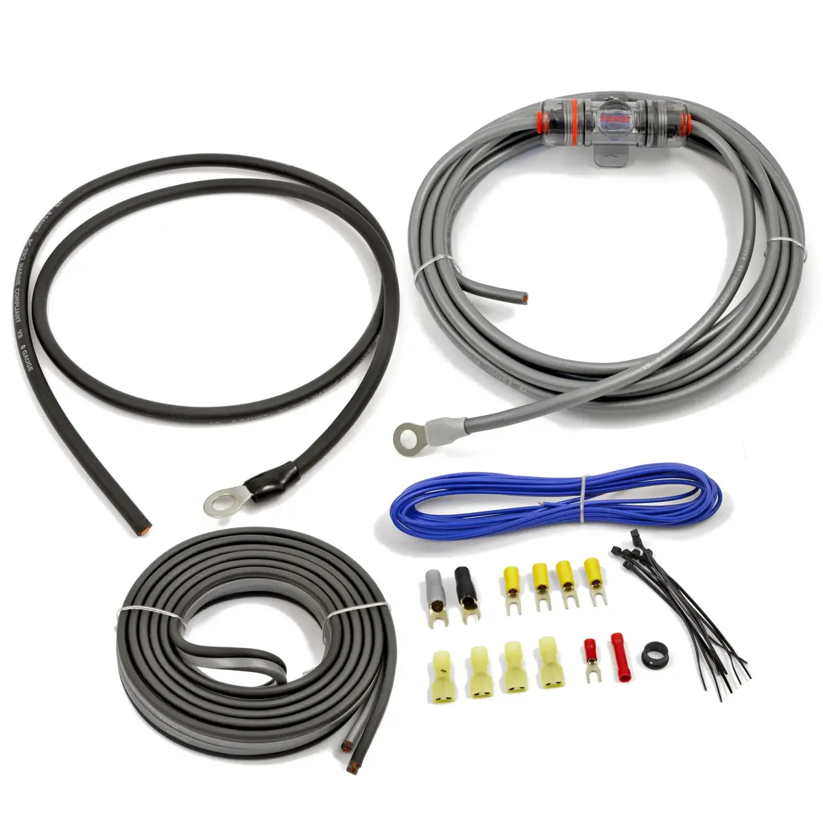 T-Spec V8-8Pk 8 Gauge V8 Series Ofc Amplifier Installation Kit, For Systems Up To 600 Watts 1