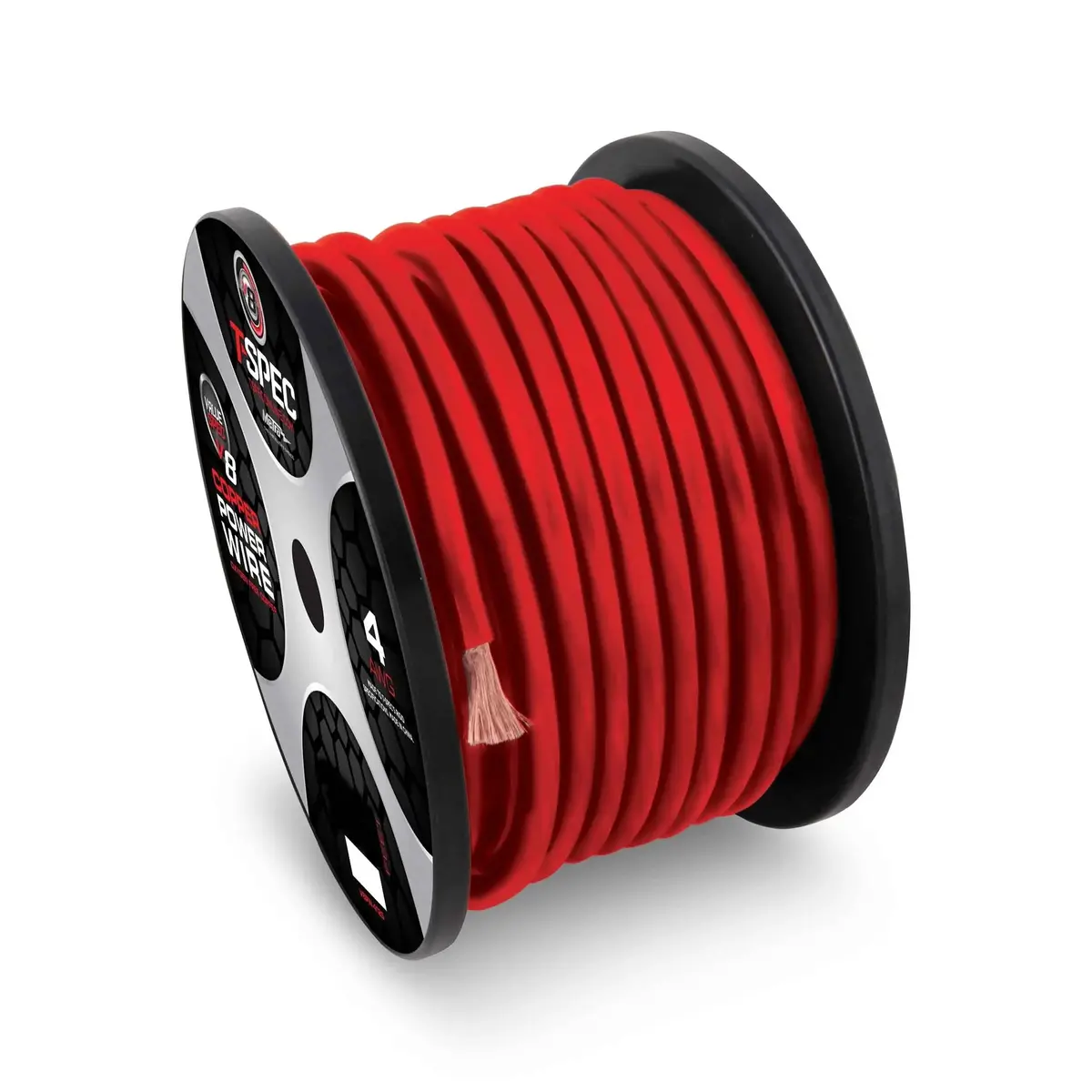 T-Spec V8gt Series 8 Awg 250 Ft Ofc Power Cable Red Bare Copper 1