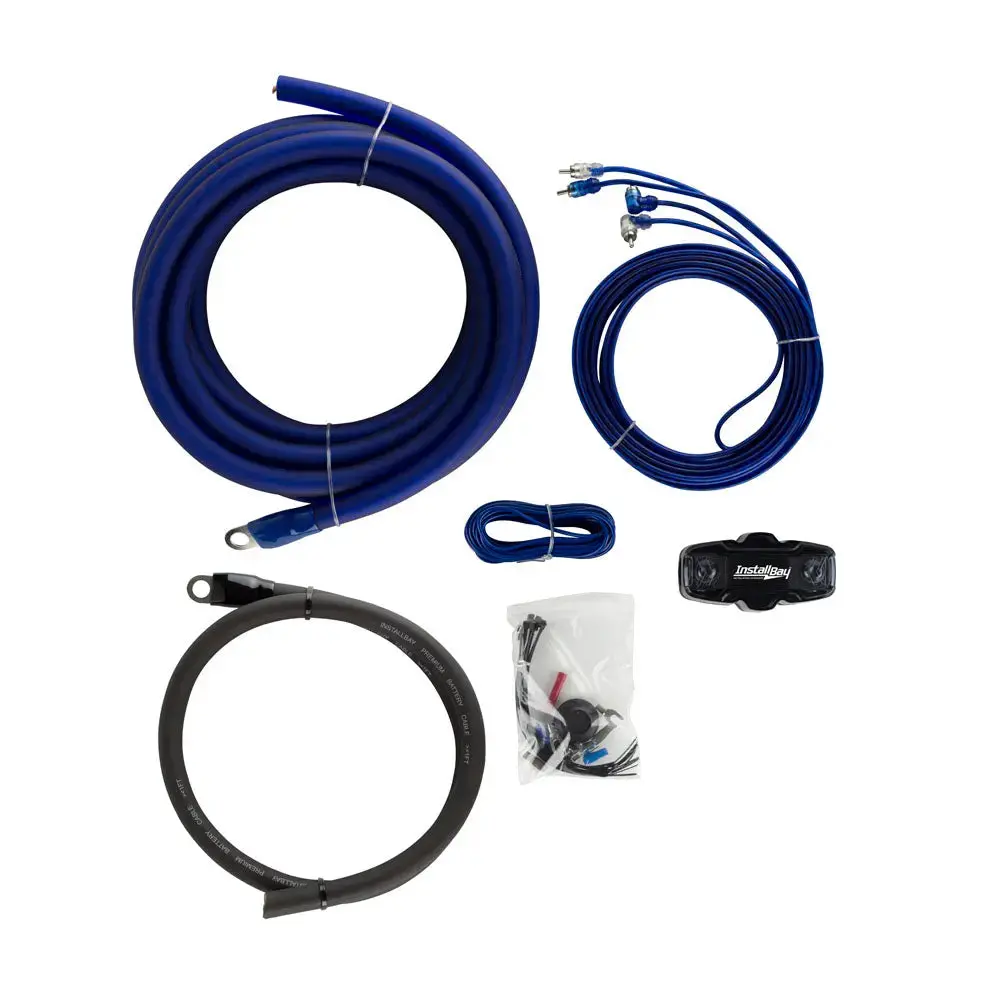 The Install Bay Ak02 1/0 Gauge 2000 Watt Complete Amplifier Wiring Kit 1