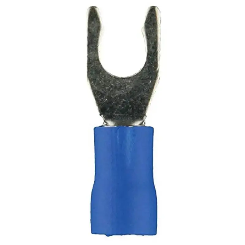 The Install Bay Bvst8 Blue Vinyl 16-14 Gauge #8 Spade Terminal Connector 100/Pk 1