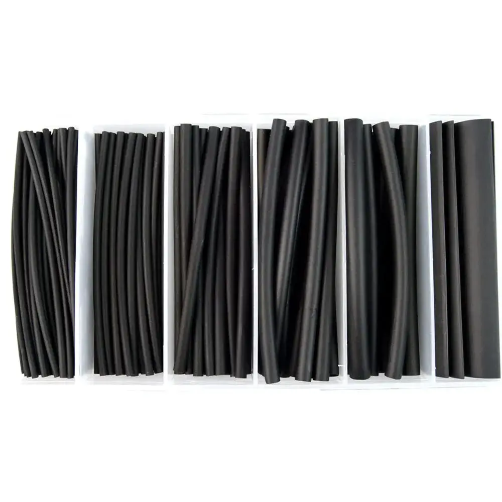 The Install Bay Ibhst160b Heat Shrink Tubing Kit 160 Pc 4In 2:1 Assorted Black 1