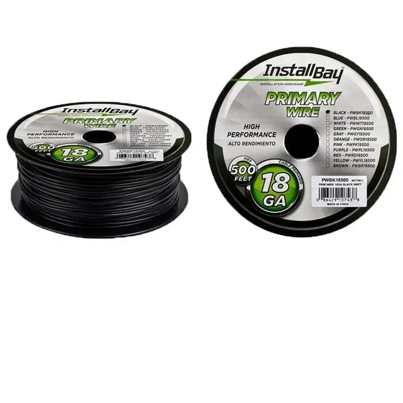 The Install Bay Pwbk18500 Black Coil 18 Gauge 500 Feet Stranded Primary Wire 1
