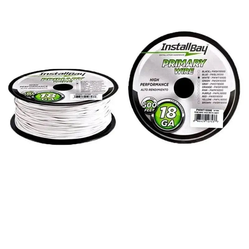 The Install Bay Pwwt18500 White 18 Gauge 500 Feet Coil Stranded Primary Wire 1