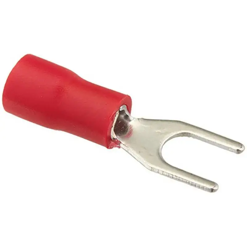 The Install Bay Rvst88 Red Vinyl 8 Gauge #8 Spade Terminal (25/Pack) 1