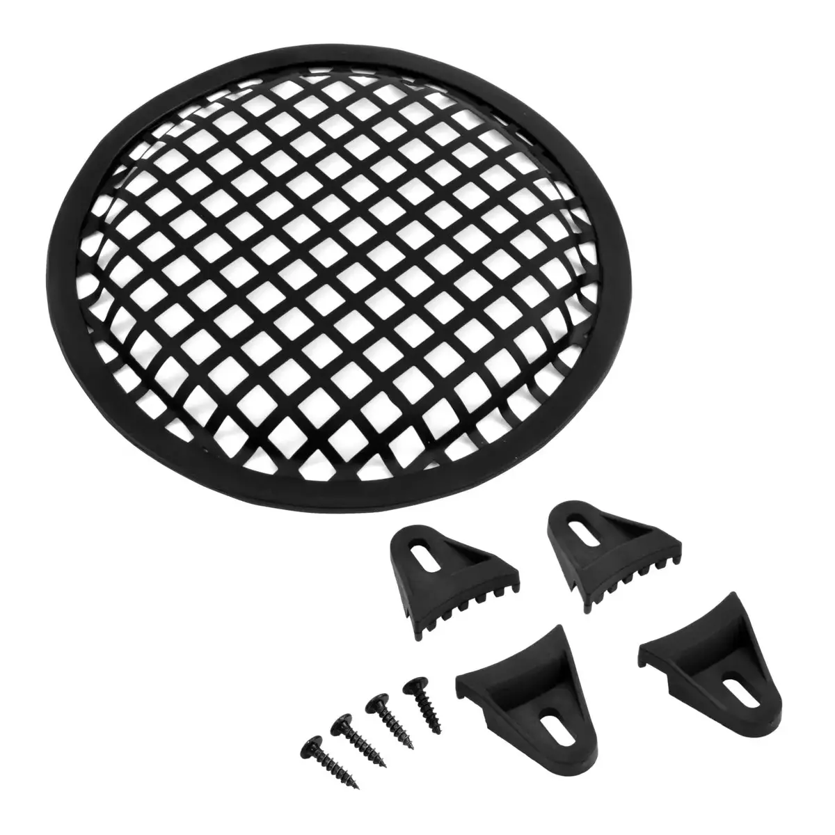 The Wires Zone 6 Inch Durable Metal Mesh Speaker Subwoofer Grill Waffle Style W/ Clips 1