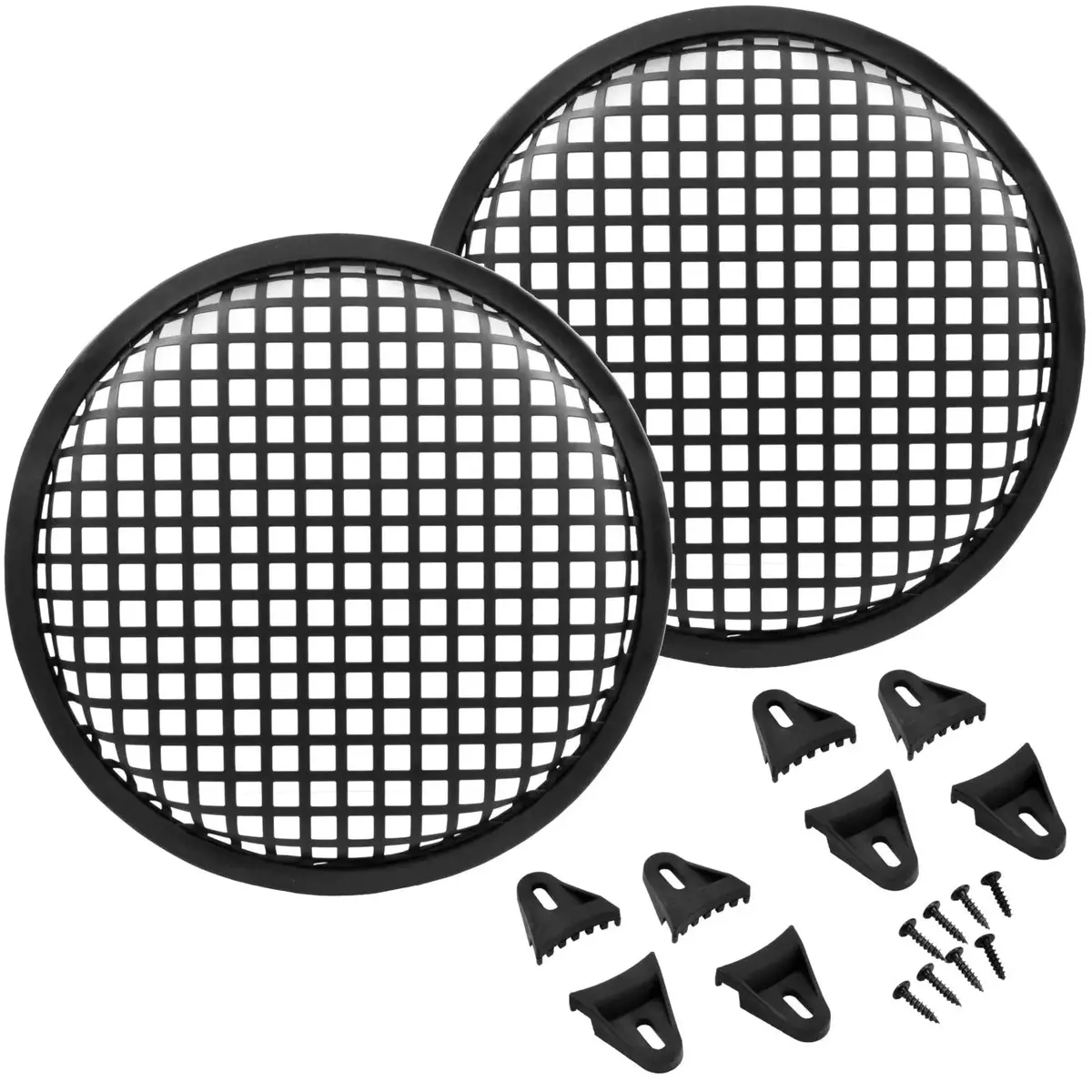 The Wires Zone 8 Inch Durable Metal Mesh Speaker Subwoofer Grill Waffle Style W/ Clips 2