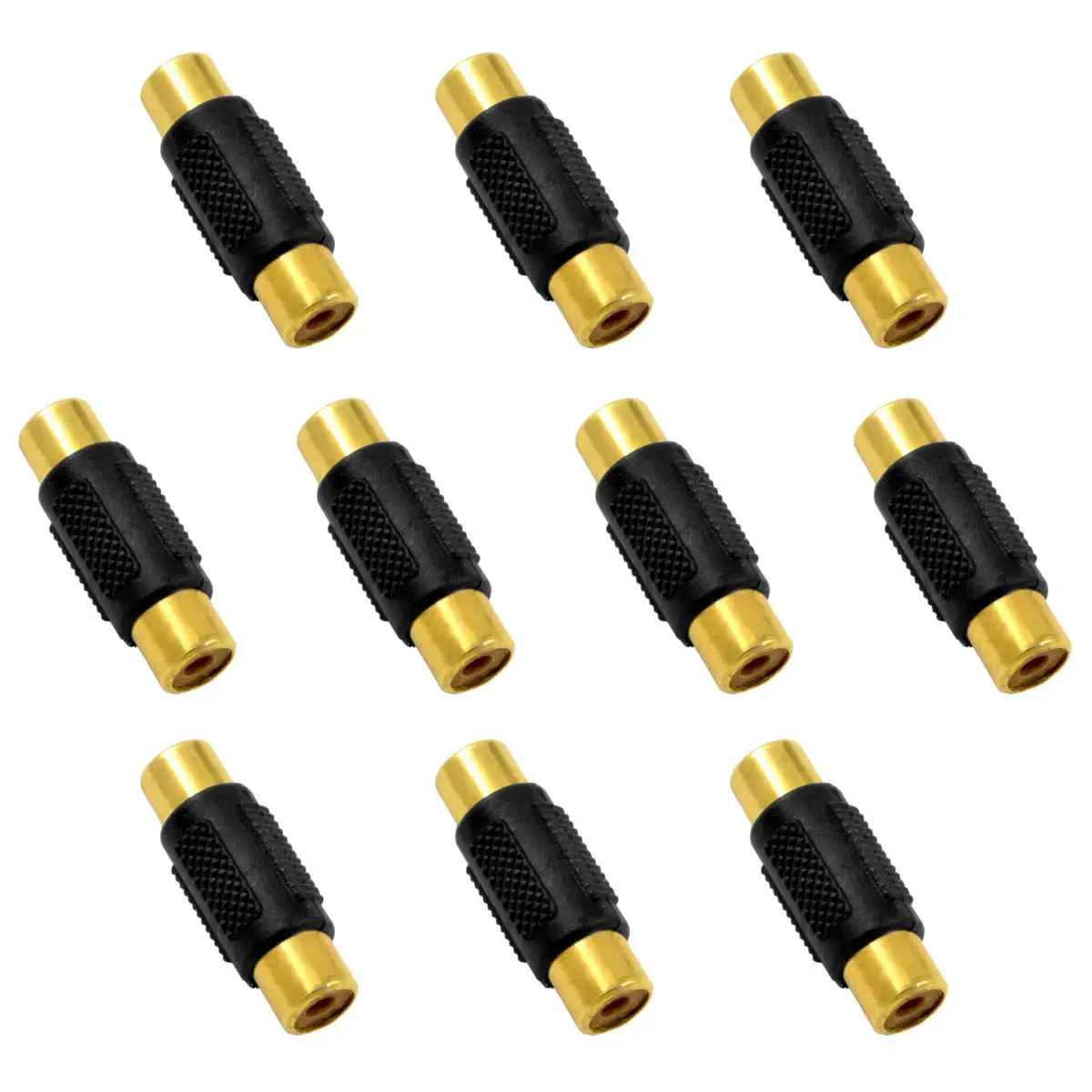 The Wires Zone Gold Plated Female To Female Rca Coupler Barrel 10 Pack 1