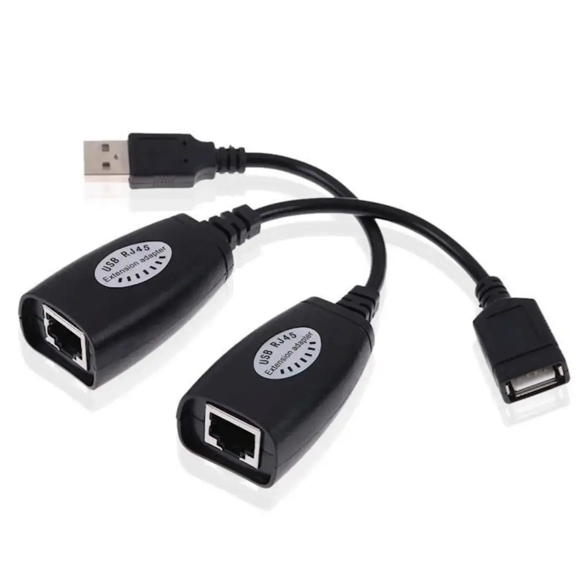 Usb Extension Cable Over Cat5e Cat6 Rj45 Extender Adapter 150 Ft 1