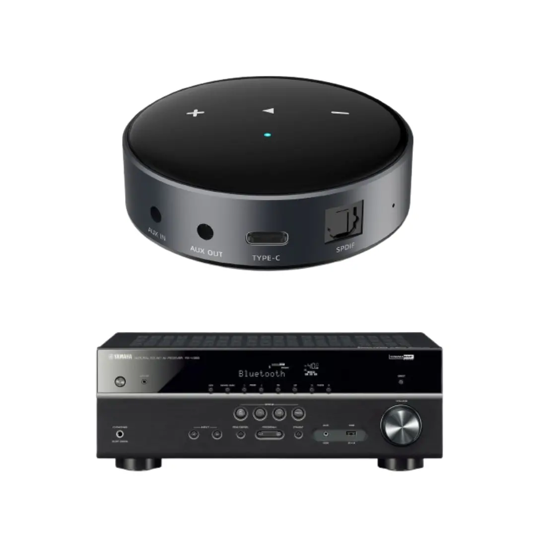 Wiim Mini Airplay2 Wireless Audio Streamer And Yamaha Rx-V385 5.1-Channel 4K A/V Receiver 1