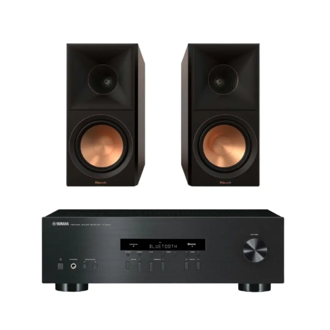 Klipsch Rp-600M Ii Reference Premiere 6.5" 400W Home Audio Bookshelf Speakers (Pair) And Yamaha R-S202 Stereo Receiver With Bluetooth 1