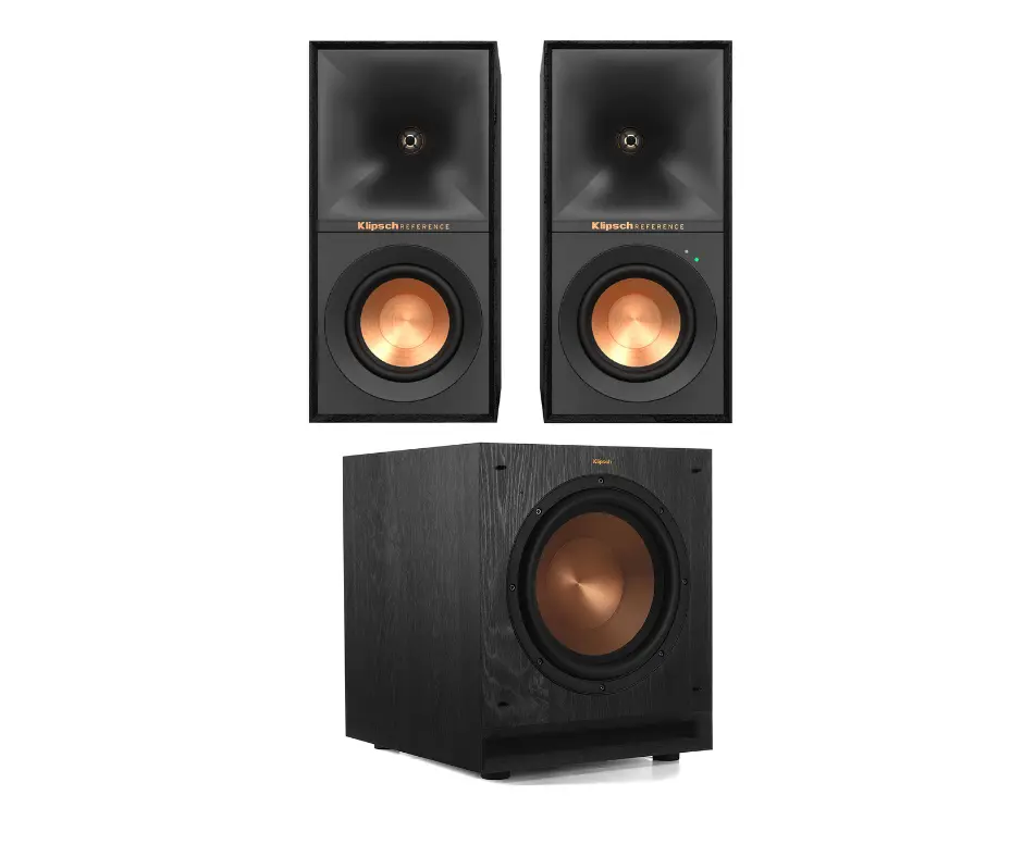 Klipsch Spl-100 Home Audio Powered Subwoofer Class D Amplifier And Klipsch R-40Pm (Pair) Powered Bookshelf Speaker With Bluetooth - Black 1