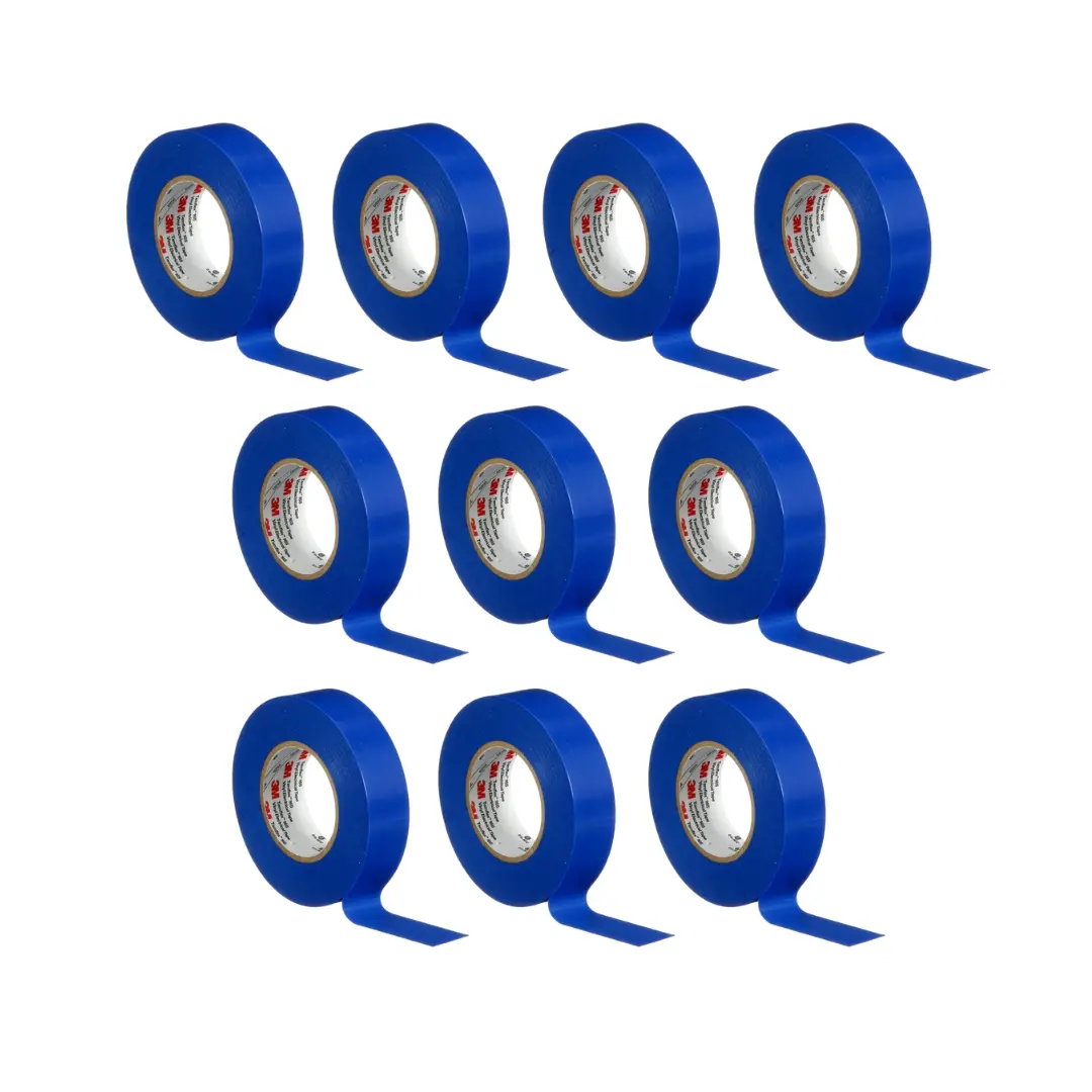 3M Temflex Multi-Purpose Vinyl Electrical Tape 165, Blue, 3/4 In X 60 Ft , 10 Roll Pack 1