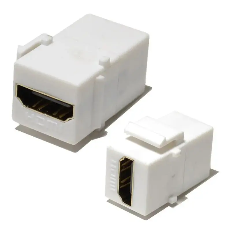 White Hdmi Keystone Insert Jack Female-Female Adapter Coupler 1