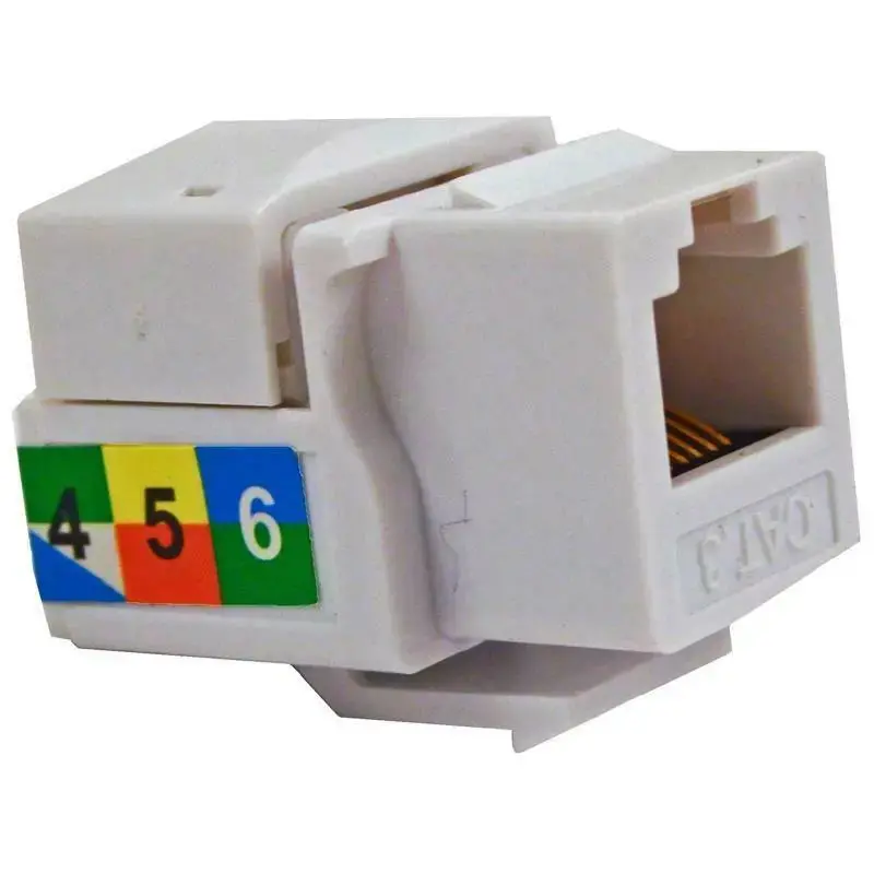White Rj11 Rj12 Cat3 Phone Keystone Jack Insert For Wall Plates 1