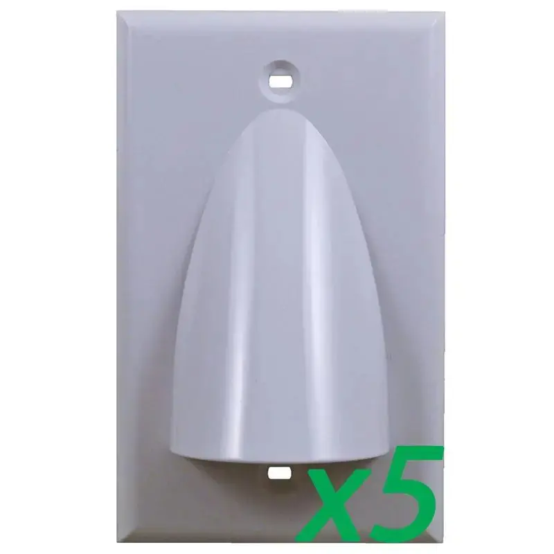 White Single-Gang Low Voltage Cable Pass Through Wall Face Plate 2
