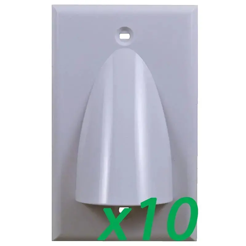 White Single-Gang Low Voltage Cable Pass Through Wall Face Plate 3