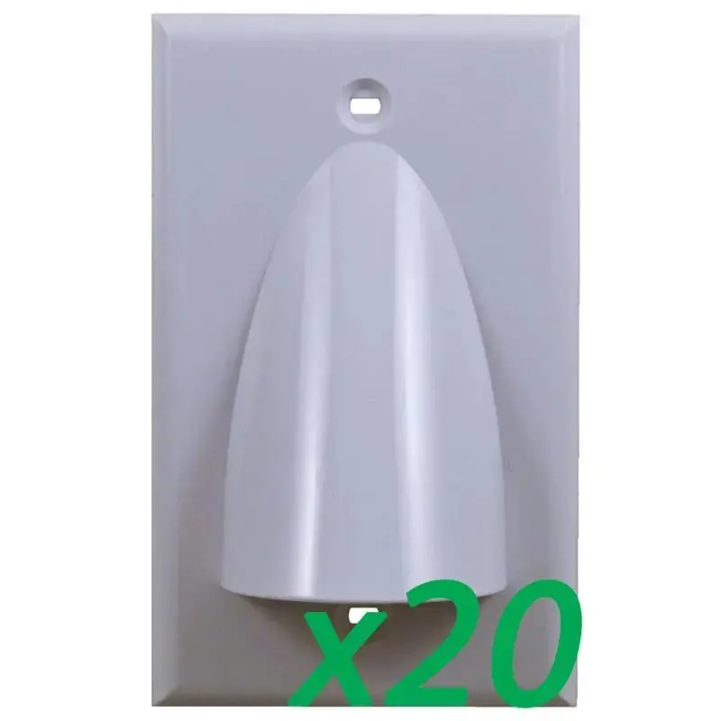 White Single-Gang Low Voltage Cable Pass Through Wall Face Plate 4