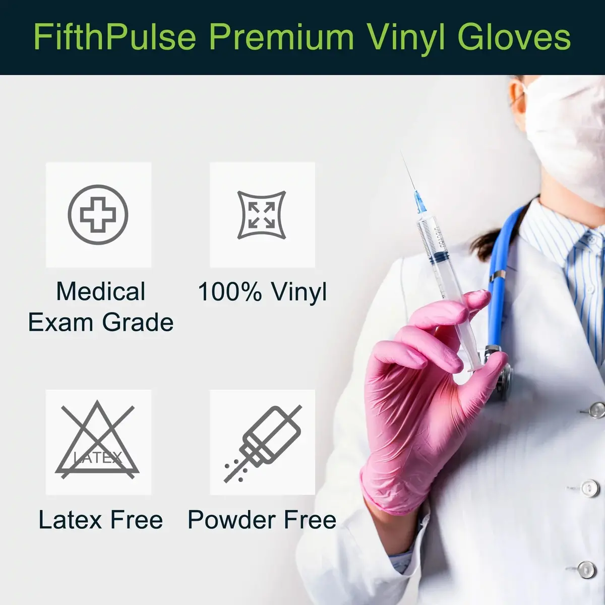 Medical Grade Vinyl Gloves - Pink 2