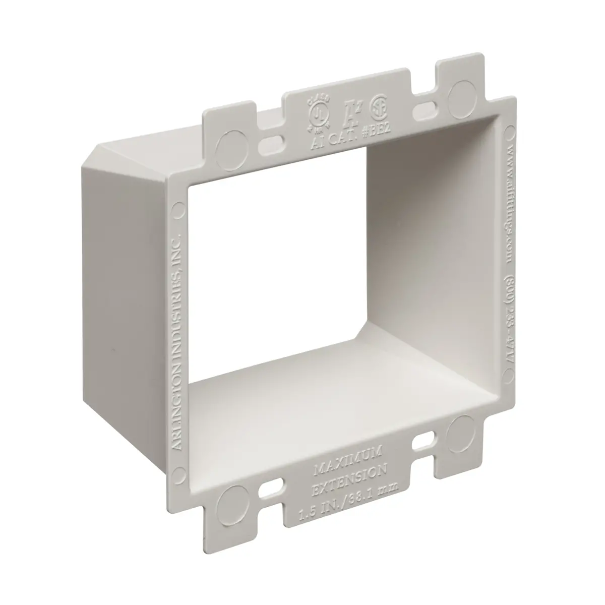 Arlington Be2 2-Gang Non-Metallic Electrical Box Extender Wall Plate White, 25-Pack 1