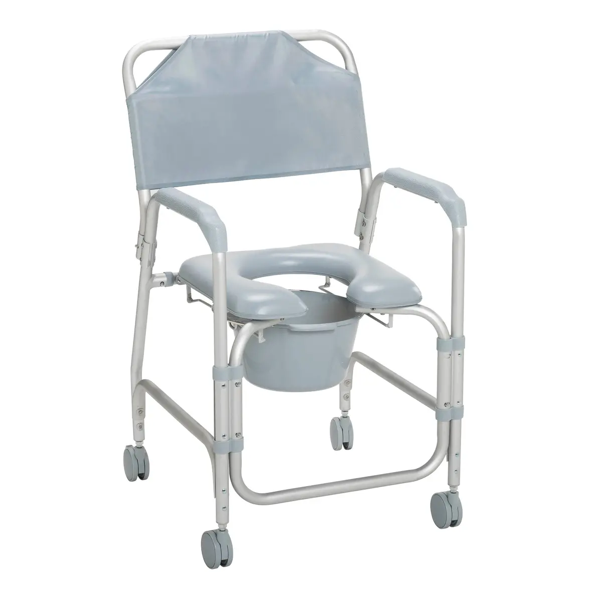 Lightweight Portable Shower Commode Chair With Casters 1