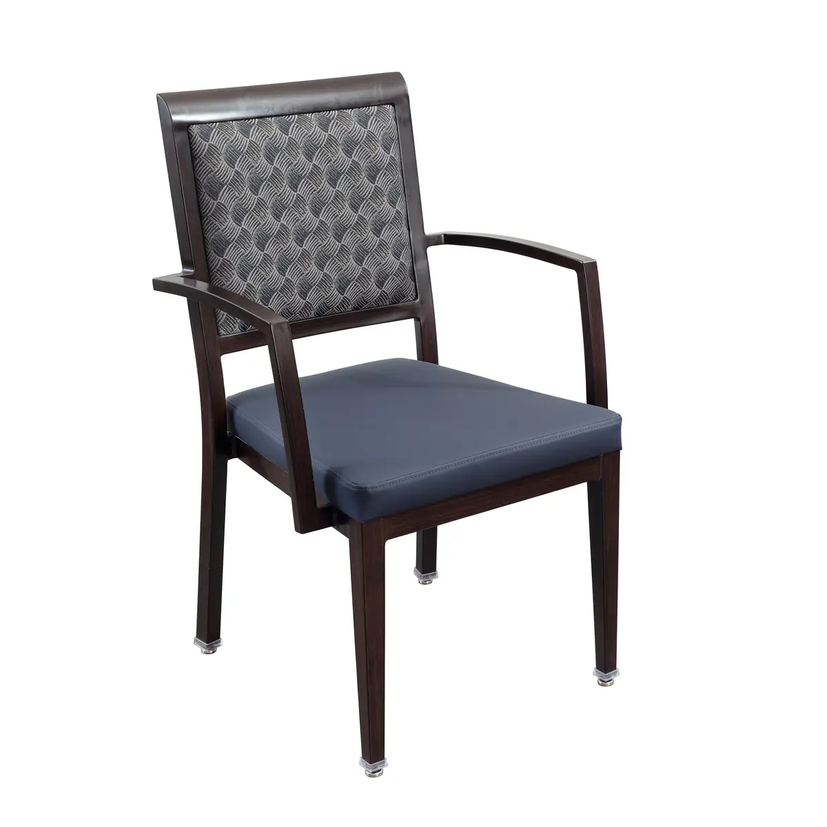 Dark Blue Chair With Square Arms, Square Grey Back | Facility Wing: Dining Room 1