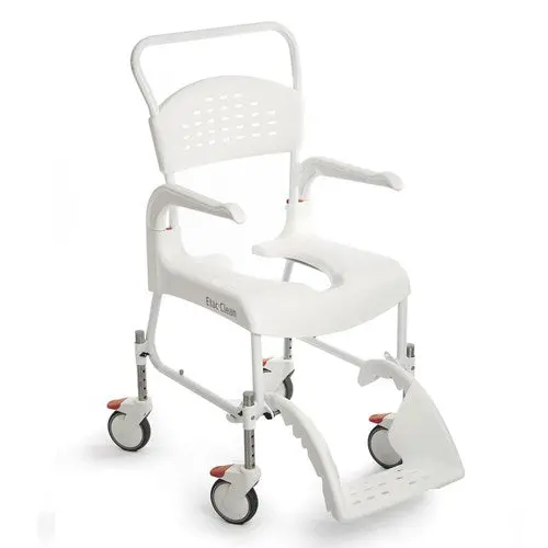 Etac Clean Height Adjustable Shower Commode Chair With 4 Lockable Wheels 1
