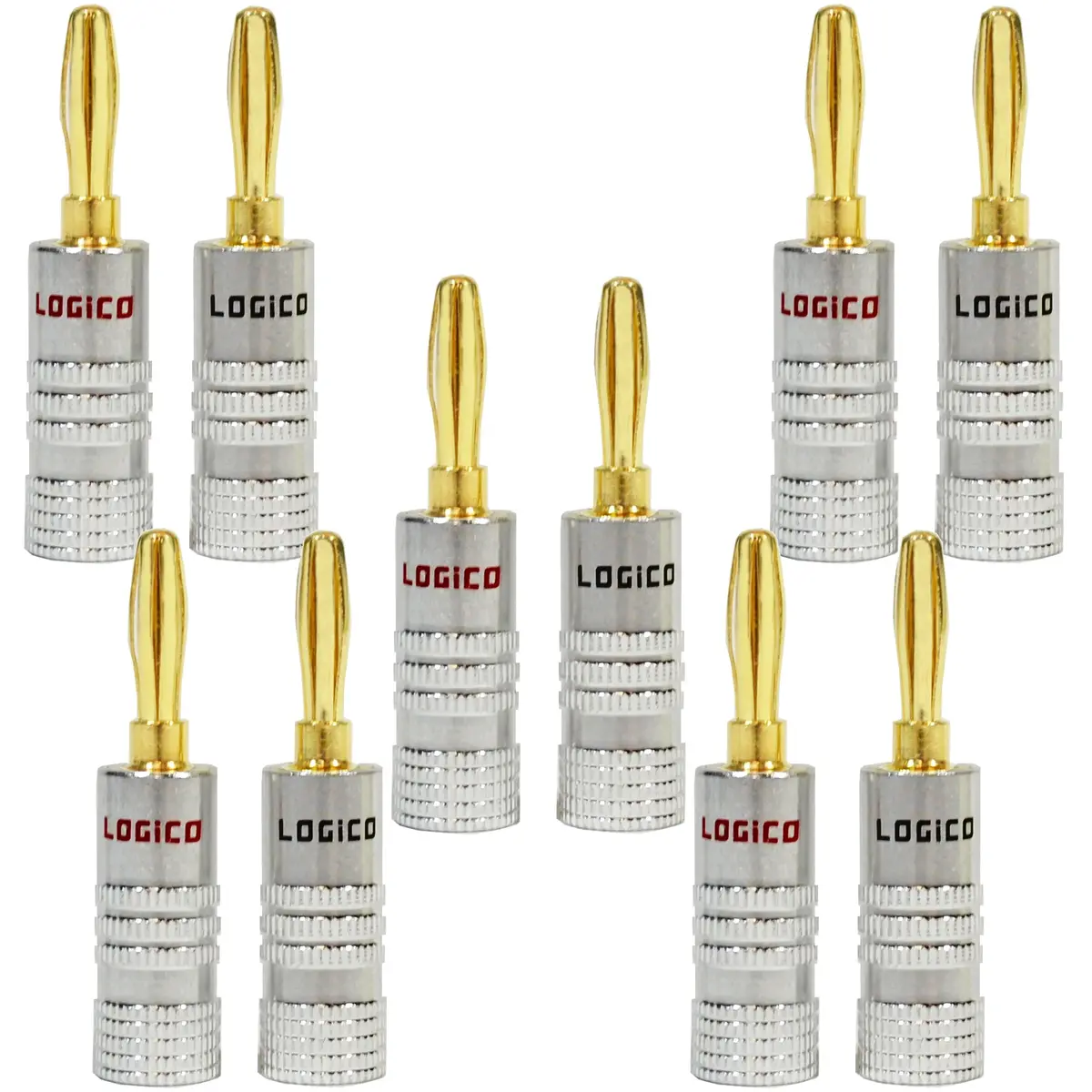 24K Gold Plated Banana Plug Connector Adapter (10/Pack) 1