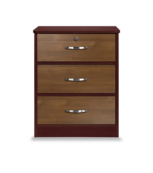 Contemporary Collection 3 Drawer Bedside Cabinet - 2 Tone Facility Rooms 108-111 1