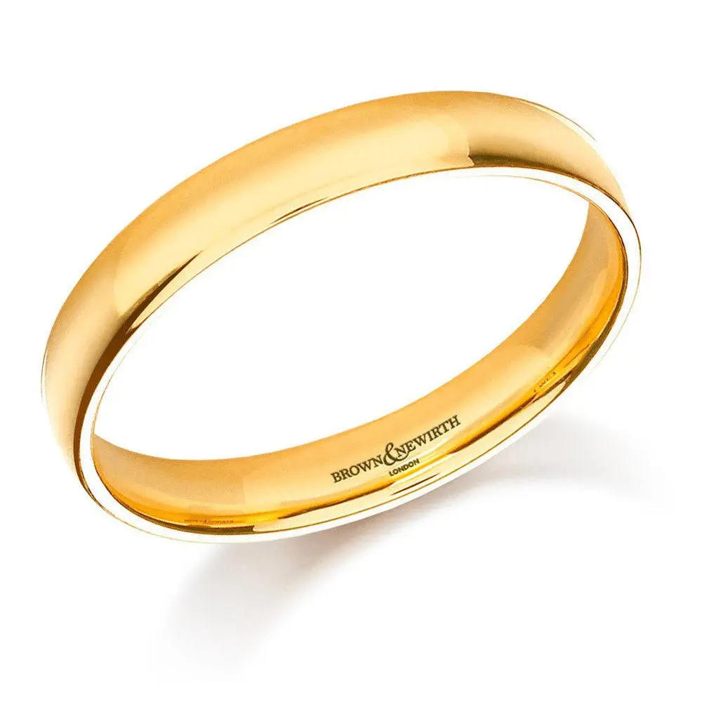 18Ct Yellow Gold 3Mm Lightweight Court Wedding Ring 1