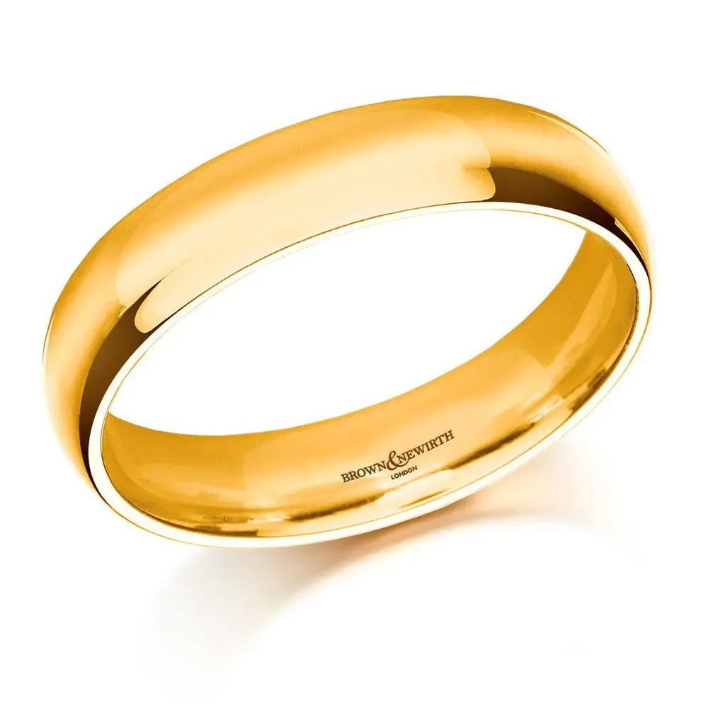 18Ct Yellow Gold 5Mm Medium Court Plain Wedding Ring 1