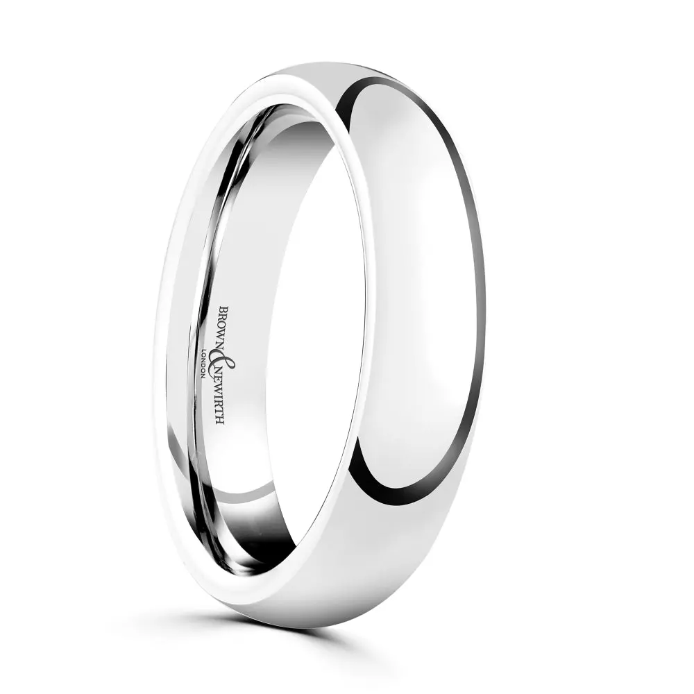 Platinum 5Mm Heavy Court Wedding Band 1
