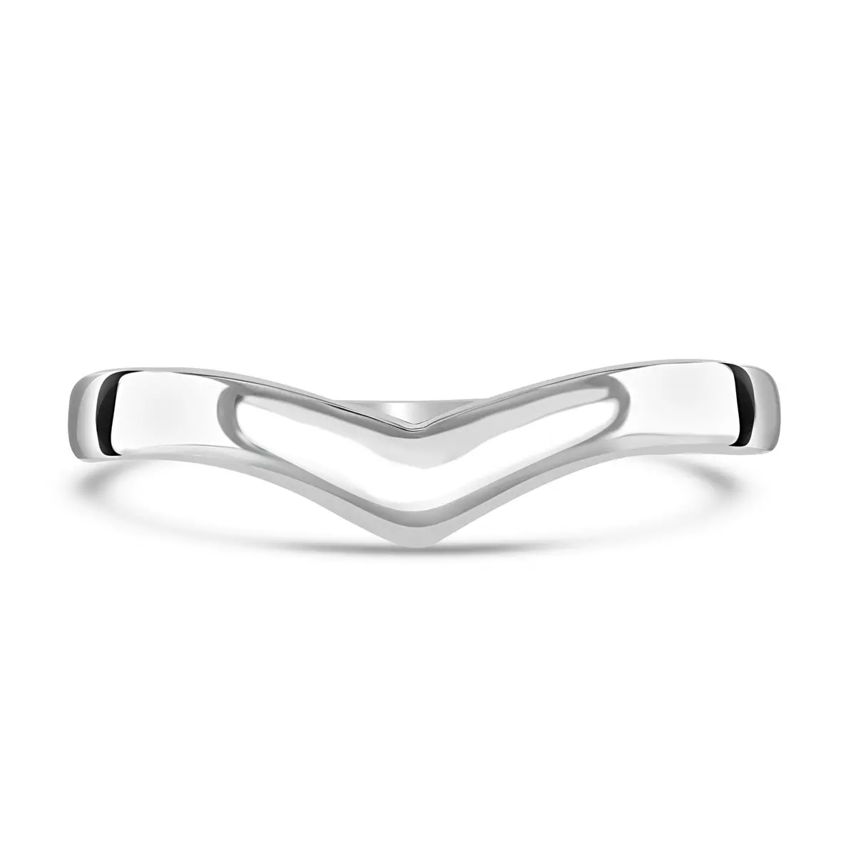 Platinum Wishbone Shaped Wedding Band 1