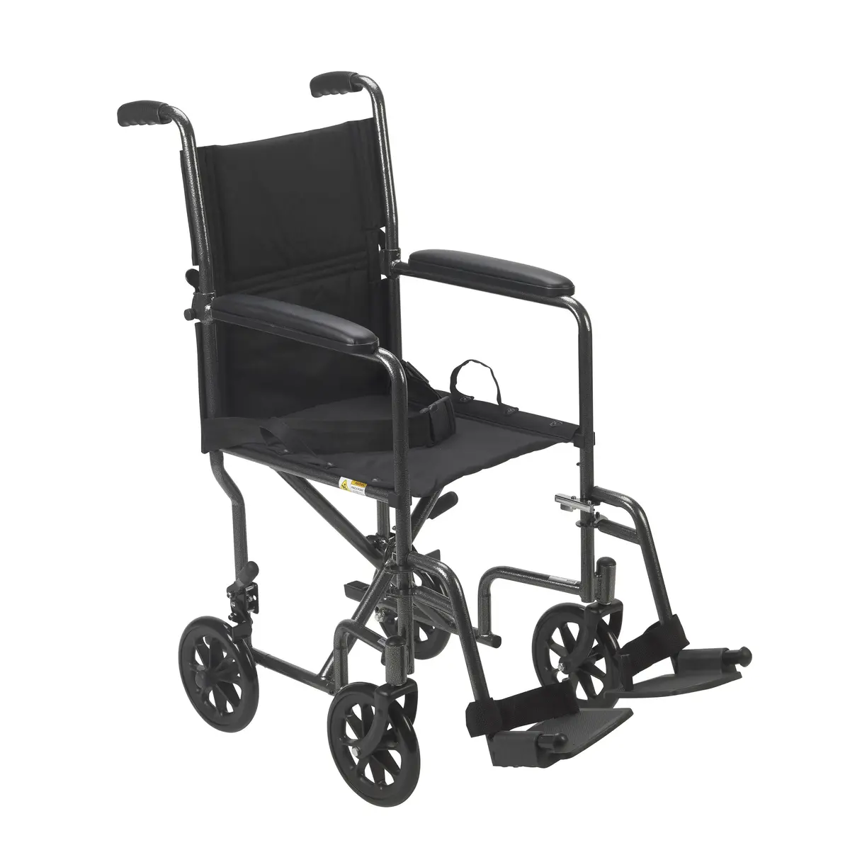 Lightweight Steel Transport Wheelchair, Fixed Full Arms, 19 Seat 1