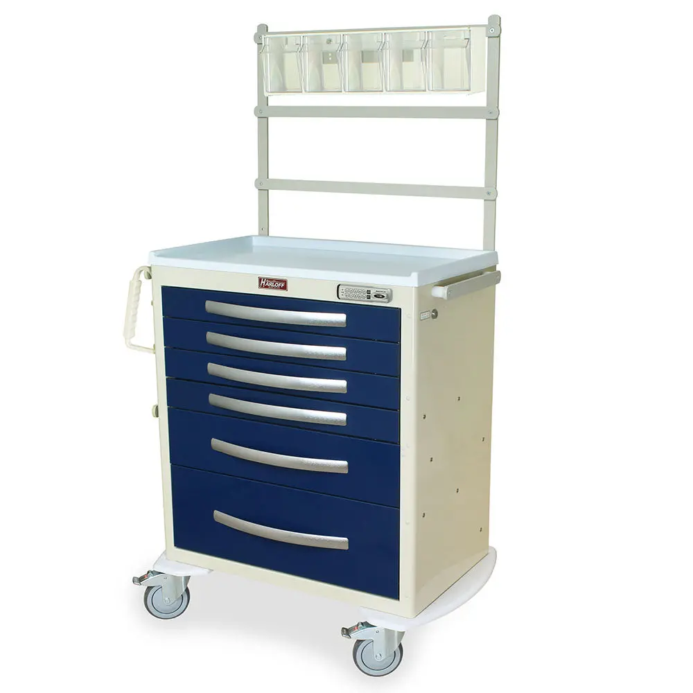 A-Series 5 Drawer Aluminum Crash Cart, Short, Standard W, Breakaway Lock 1