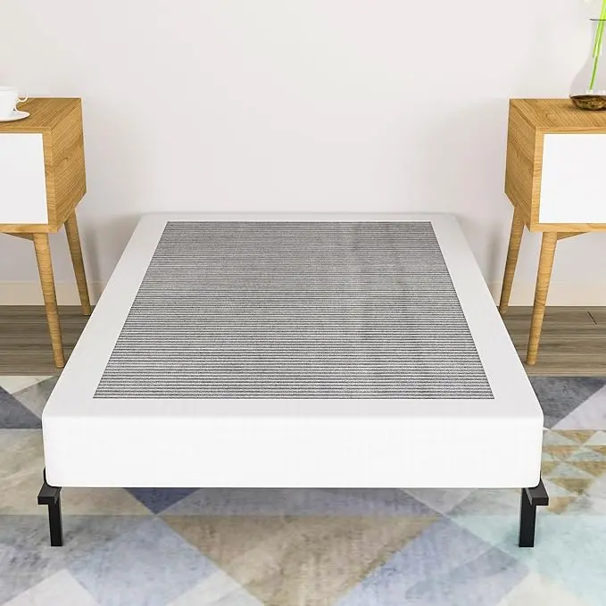 8 Inch Twin Box Spring With Cover Heavy Duty Metal Box Spring Only,Sturdy Mattress Foundation, Non-Slip,No Noise,Easy Assembly 1