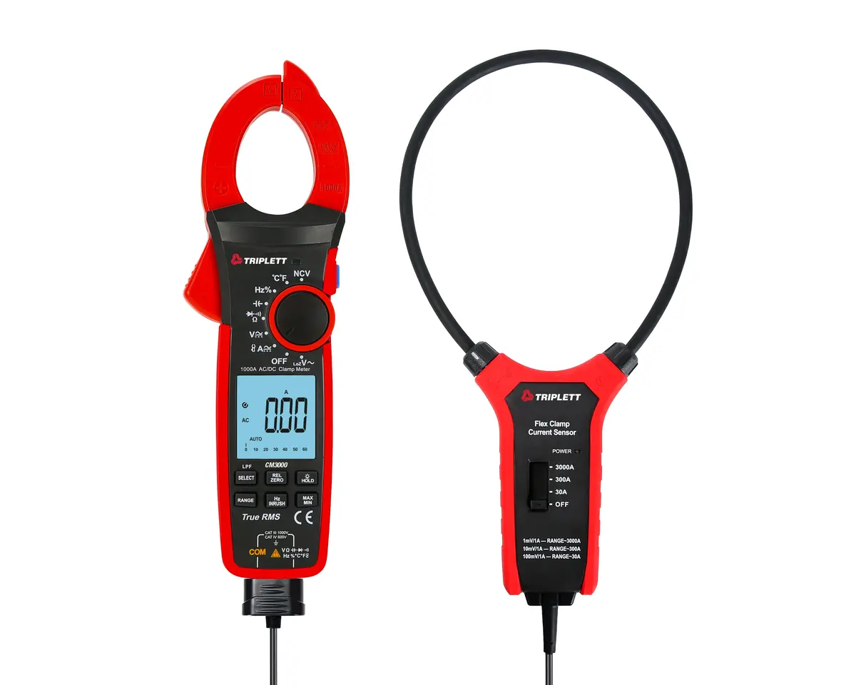 1000A Trms Ac/Dc Clamp With 3000A Ac Flex Clamp - (Cm3000) 1