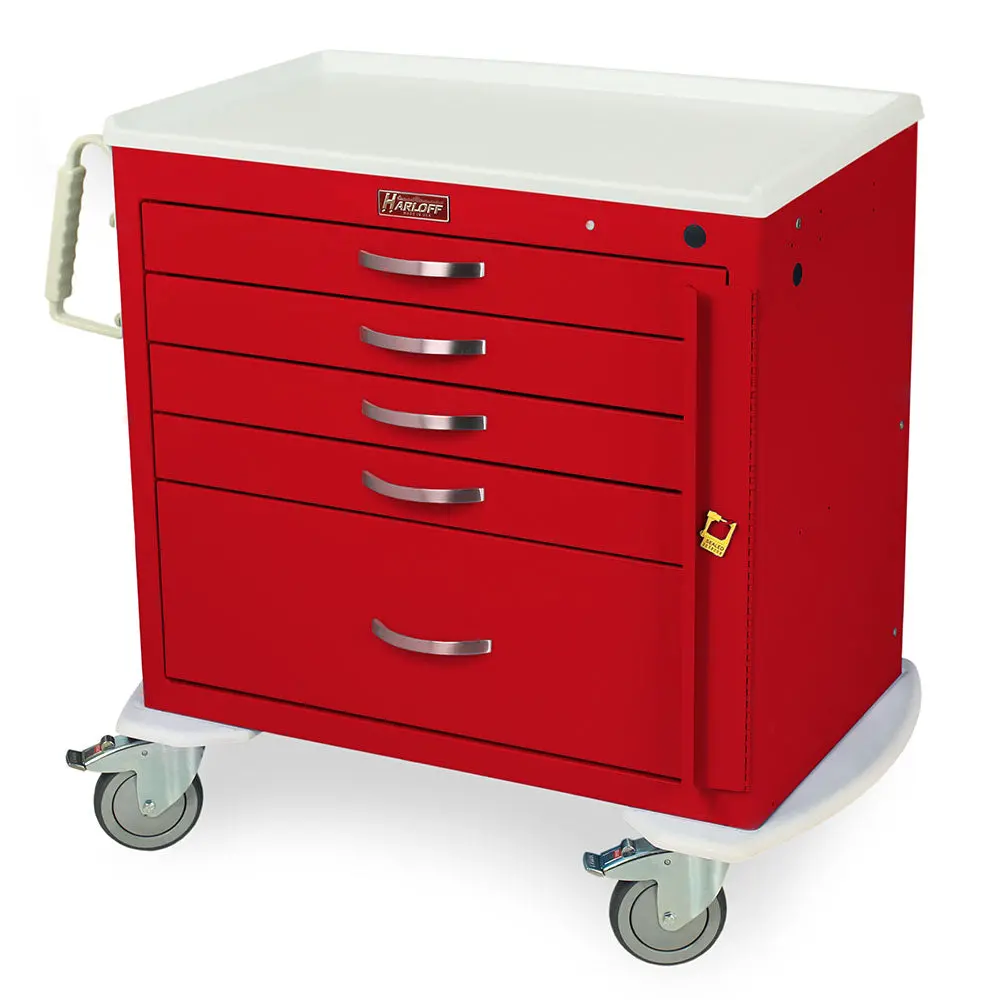 M-Series X-Short Emergency Crash Cart, Standard W, 5 Drawers, Breakaway Lock 1