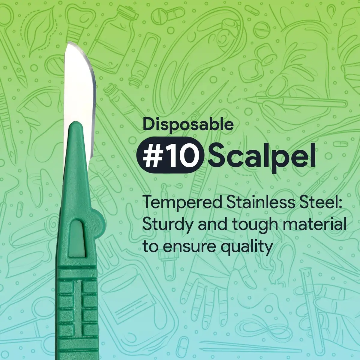 Disposable Surgical Scalpel Knife - 10 Individual Sterile Scalpel Blades 2