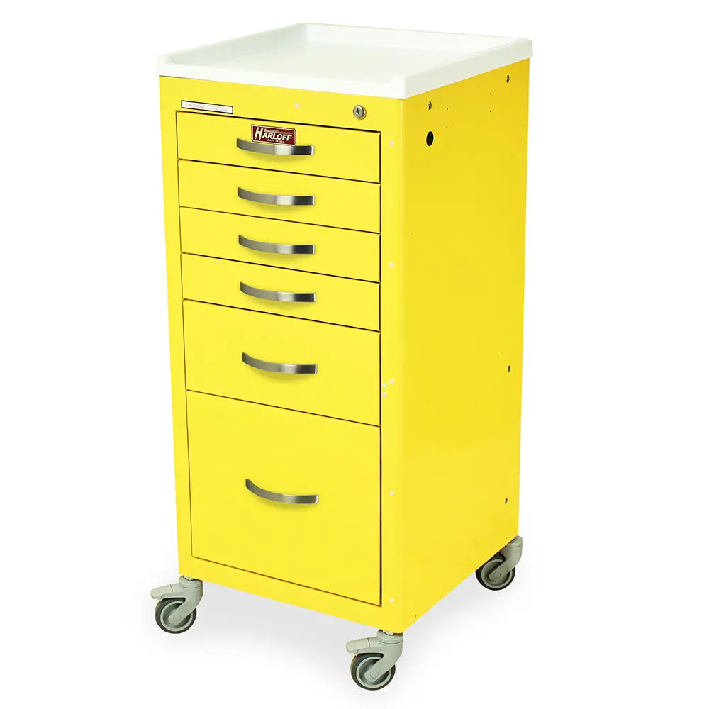 M-Series Tall Infection Control Mini Cart, Six Drawers, Key Lock (Mini Line) 1