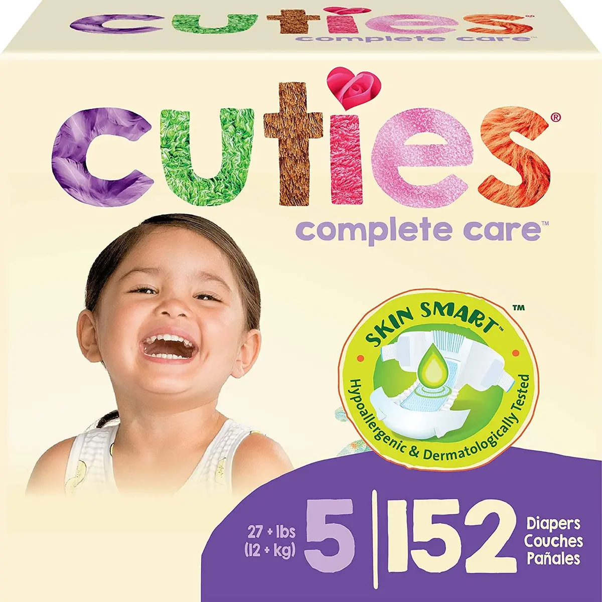 Cuties Complete Care Baby Diapers – Size 5 4 Bags Of 27 (108 Ct.) 2