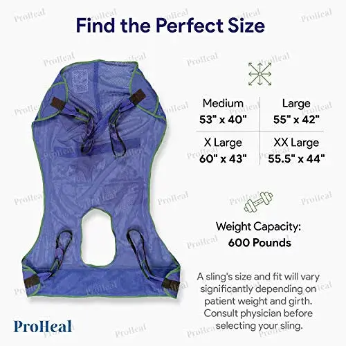 Universal Full Body Mesh Lift Sling W/ Commode Opening 2