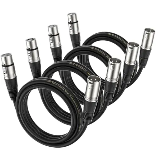 M To F Xlr Cables 3Ft, 4 Packs 1