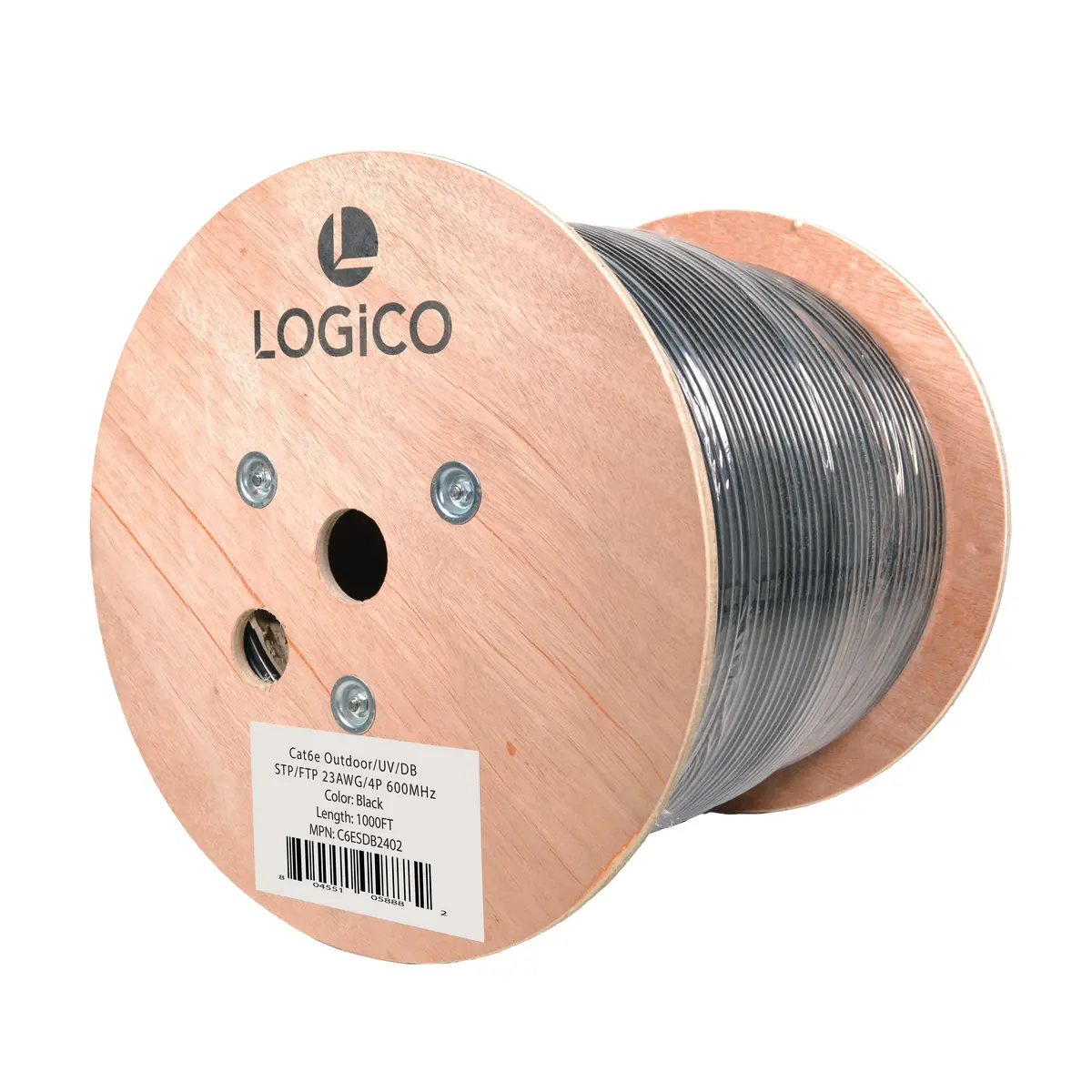 Logico C6esdb2402 Cat6 Outdoor Shielded Direct Burial Black 1000Ft 1
