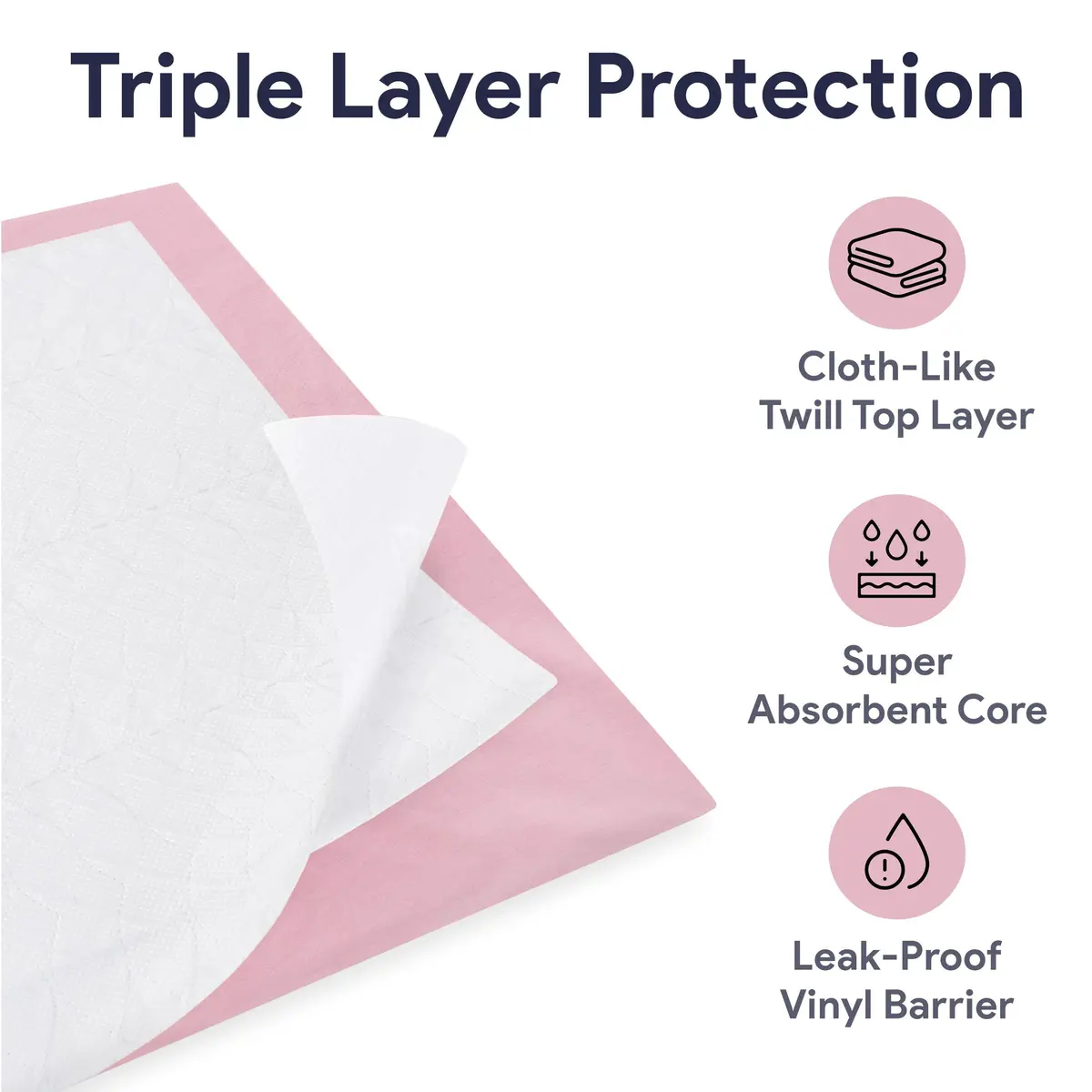 Pink Softnit Reusable Underpads, 34" X 36" 2