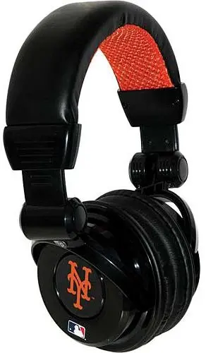 Ihip Mlh26nym Mlb New York Mets Dj Headphone W/In-Line Mic/Volume 1