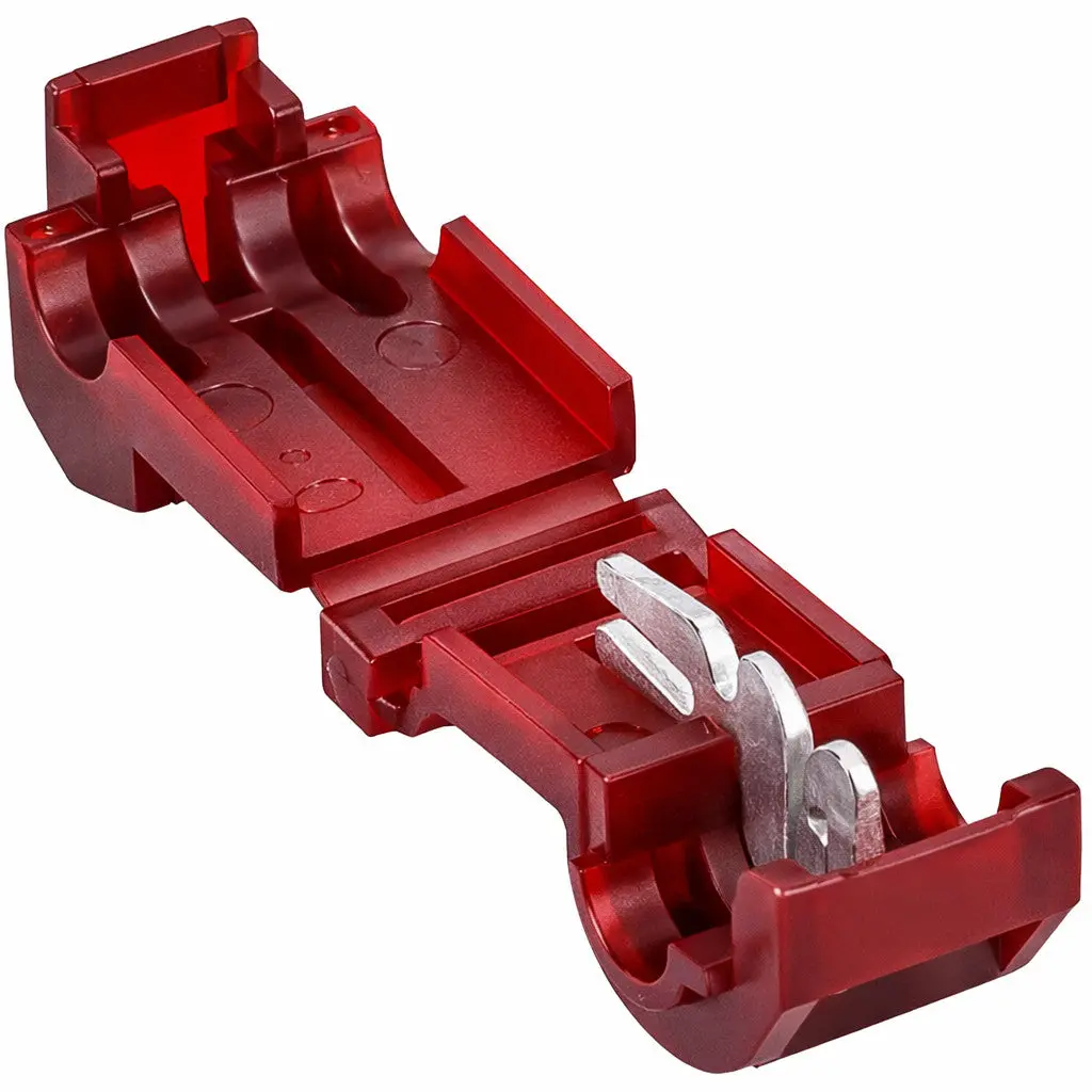 22-18 Gauge Awg Red Insulation Displacement T-Tap Connector 100 Pack 1