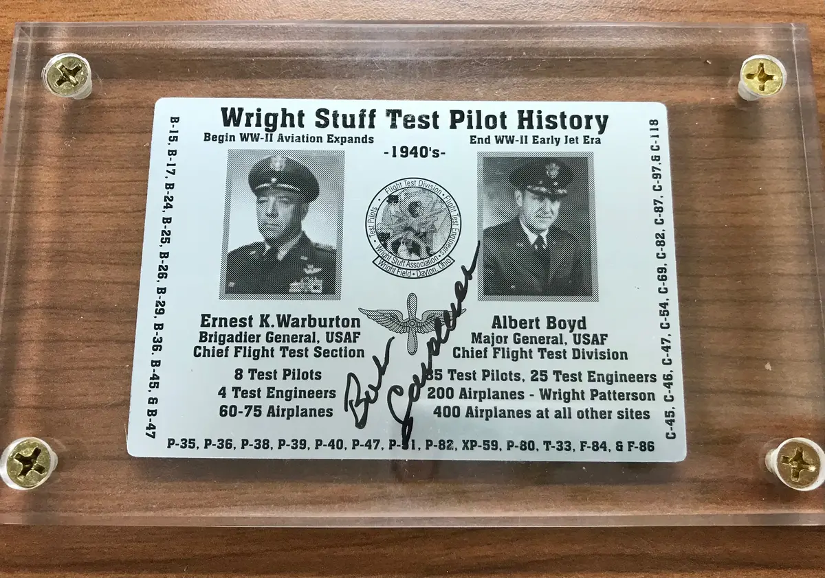 Data Plate Signed By Gen. Bob Cardenas (6"X3.5") W/ Cert Of Authenticity 1