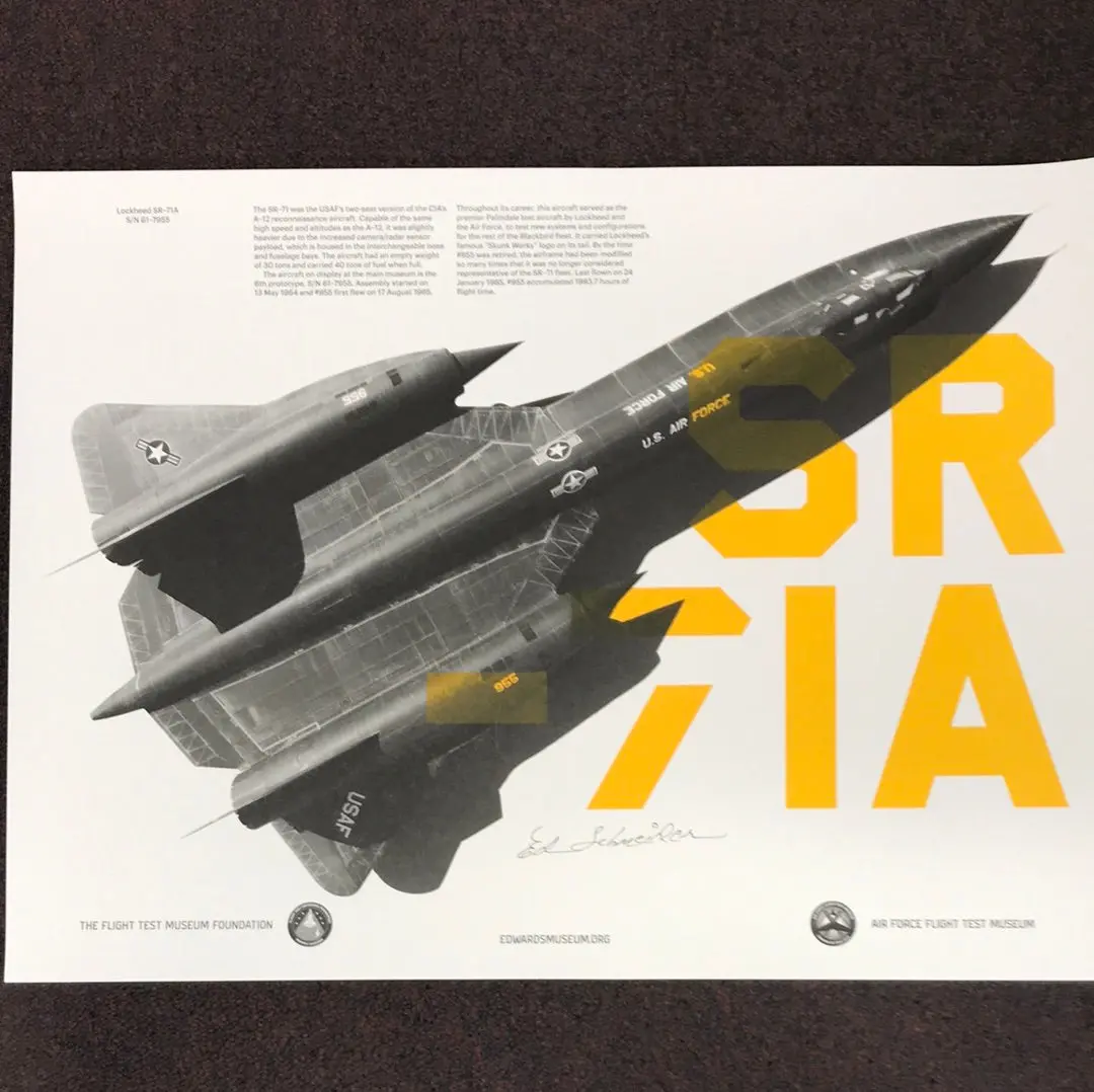 Sr-71 Print By Jim Krantz, Autographed By Pilots 1